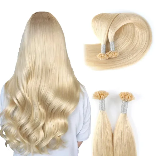 Miniatura 36 de ABH AMAZINGBEAUTY HAIR Extensiones de cabello rizado liso para mujeres negras con punta en I, cabello humano, punta en I, Remy, 50 mechones, punta