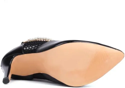 Miniatura 7 de SEIFIN Botines de tacón de aguja con cordones de malla para mujer
