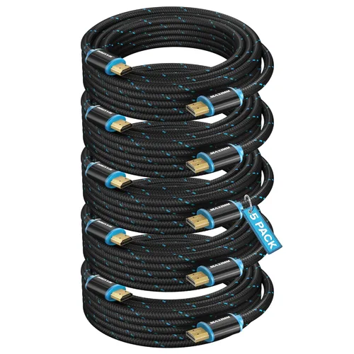 Miniatura 19 de Cable HDMI 4K Ultra HD de 1 pie (paquete de 100) Cable HDMI 2.0 trenzado de nailon, alta velocidad 18Gbps 4K60Hz HDR, 3D, 2160p, 1080p, HDCP 2.2