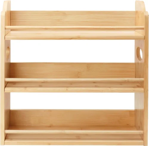 Miniatura 7 de Estante de especias de bambú de 3 niveles, organizador de estante de especias, estante para frascos de condimentos, organizador de especias