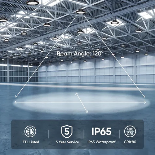 Miniatura 3 de CINOTON Luz LED UFO de Bahía Alta de 100W, Luces LED de Aluminio para Tienda con 15000LM, Iluminación de Bahía Comercial de 5000K para Almacén