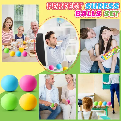 Miniatura 7 de Paquete de 4 pelotas antiestrés para adultos y niños, juguetes para apretar que cambian de color, juguetes sensoriales para niños con autismo