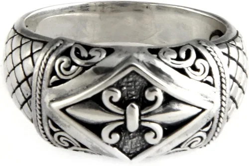 Miniatura 2 de NOVICA Anillo artesanal hecho a mano de plata de ley 925 con cúpula indonesia 'Fleur De Lis