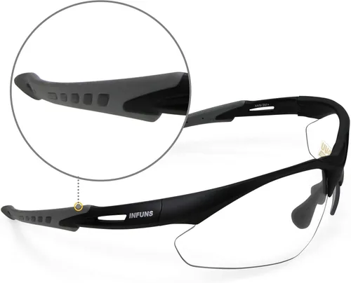Miniatura 4 de YIFAN Z87 - Gafas de pickleball de seguridad anti niebla y arañazos para hombres y mujeres con marco negro Envoltura 100% protección UV