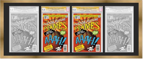 Miniatura 53 de Marco negro para cómics graduados Marco completo de cómics con paspartú de conservación negro y acrílico de grado UV Hecho para exhibir (6)