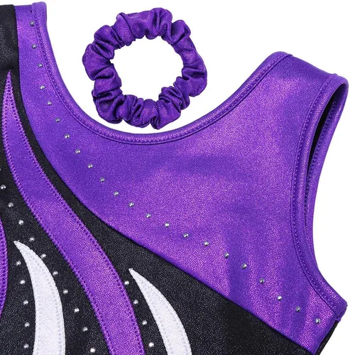 Miniatura 3 de BAOHULU Leotardo de gimnasia para niñas, pantalones cortos de gimnasia con banda elástica