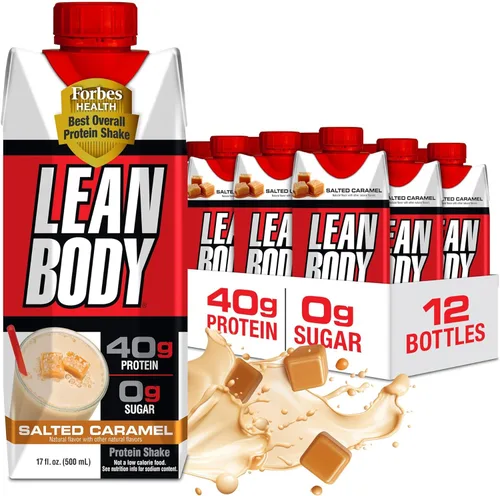 Miniatura 20 de Lean Body Batido de proteínas listo para beber, 40g de proteína, mezcla de suero, 0 azúcar, sin gluten, 22 vitaminas y minerales