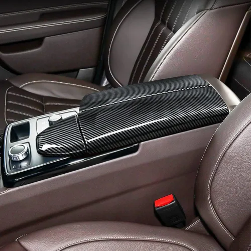 Miniatura 8 de Para Mercedes-Benz GLE GLS ML GL Clase W166 X166 2012-2019 Caja de Protección de Cubierta de Tapicería de Consola Central de Coche de Fibra