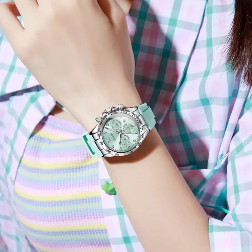 Miniatura 7 de OLEVS Relojes de diamante de lujo pequeños para mujer - Pulsera de acero inoxidable, impermeables, analógicos, luminosos, con fecha, relojes