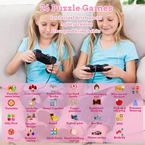 Miniatura 5 de Reloj inteligente para niños de 4 a 12 años, 26 juegos de rompecabezas, cámara HD, reproductor de música de video, podómetro, linterna, cronómetro