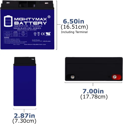 Miniatura 2 de Mighty Max Battery Batería GEL de 12 V 18 AH que reemplaza a NPower PowerTunes Powerpack - 2
