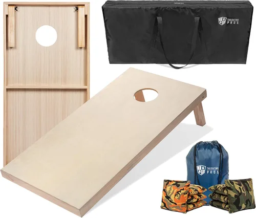 Miniatura 43 de Tailgating Pros Tablas para juego de cornhole - 4 x 2 pies y 3 x 2 pies. Juego de cornhole con estuche de transporte y juego de 8 bolsas de maíz
