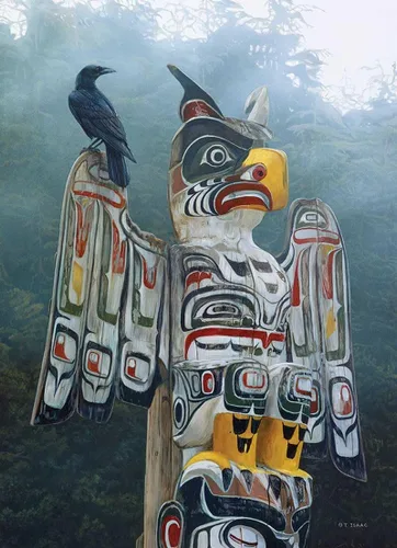 Cobble Hill Totem Pole in The Mist Rompecabezas (1000 piezas)