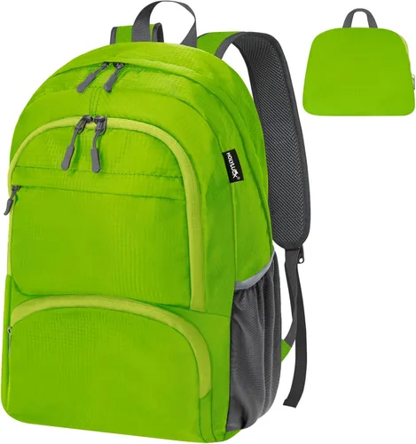 Miniatura 13 de HOLYLUCK Mochila plegable de senderismo ligera de 20L para hombres y mujeres, bolsa de hombro plegable al aire libre para viajes pequeños, naranja