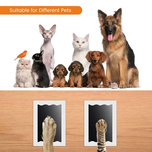 Miniatura 5 de Nabance Kit de huellas y manos para bebés, kit de huellas para perros y gatos, 3 almohadillas de impresión sin tinta, 6 tarjetas de impresión