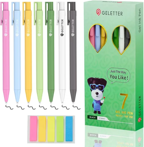 Miniatura 8 de Bolígrafos de gel con escalas de regla en el cañón, 5 piezas de 0.5mm, bolígrafos retráctiles de punta fina para escritura y dibujo precisos, tinta
