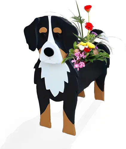 Miniatura 33 de Macetero de flores para perros, regalos para mujeres, bonitas macetas de PVC para perros, macetas para interiores y exteriores, maceta de jardín
