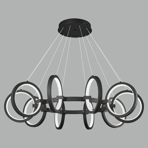 Miniatura 11 de Moderno candelabro LED regulable redondo, lámparas colgantes de 8 anillos, lámparas colgantes ajustables para cocina, isla, sala de estar, comedor