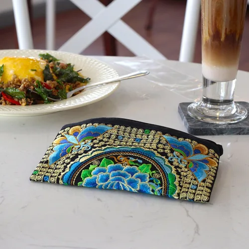 Miniatura 4 de Sabai Jai - Bolso de pulsera para teléfono inteligente - Carteras de embrague bordadas a mano Boho