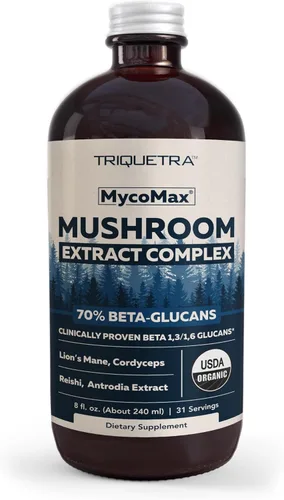 Complejo de Hongos MycoMax - 70% Beta Glucanos, Suplemento de Hongos de Máxima Potencia, Cultivado en EE. UU. + Extracción Ultrasónica - Melena de