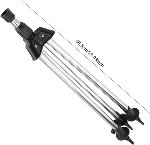 Miniatura 7 de Aspersor automático de impacto en base de trípode, rociador de césped giratorio de 360 grados, sistema de riego de jardín ajustable de acero