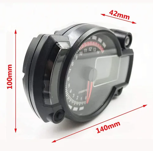 Miniatura 2 de ELING Velocímetro universal para motocicleta, tacómetro, cuentakilómetro, 7 retroiluminaciones 15000 RPM 299 KMH MPH con negro