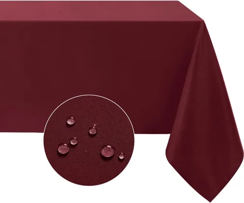Miniatura 16 de Softalker Mantel rectangular, impermeable y resistente a las manchas, de tela, sin arrugas, lavable, cubierta de mesa de poliéster de 6.19 onzas por