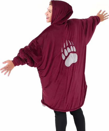 Miniatura 4 de THE COMFY - Manta portátil original de sherpa y microfibra, viene en tamaño extragrande, con cremallera de un cuarto, de talla única, y vista