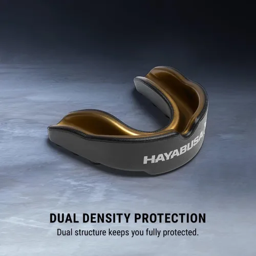 Miniatura 4 de Hayabusa Combat Sports - Protector bucal para jóvenes, niños y adultos, viene con funda, color negro/dorado, juvenil