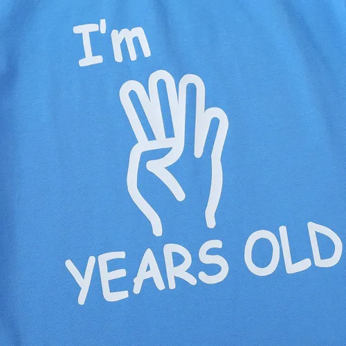 Miniatura 16 de YOUNGER STAR Niños Gris Young Wild Tres Cumpleaños Cuatro Siempre Salvaje Hermano Twin Letra Impresión Camisetas 3T 4T