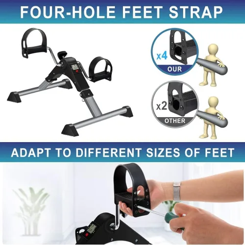 Miniatura 3 de Bicicleta estática plegable para debajo del escritorio, ejercitador de pedal de brazo y pierna portátil