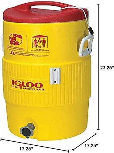 Miniatura 11 de Igloo Enfriador deportivo Dispensador de bebidas aislado con boquilla Estación portátil de lavado de manos Amarillo 10 galones
