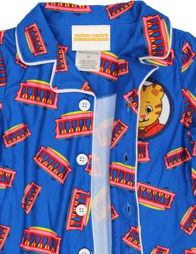 Miniatura 6 de Daniel Tiger s Neighborhood - Pijama estilo abrigo de franela para niños pequeños Azul Patchwork
