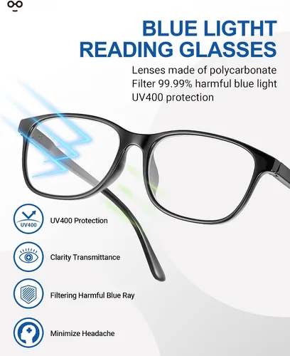Miniatura 3 de JOLISU 5-Pack Ultra-Light Slim Frames Reading Glasses for Women - Readers for Women, Spring Hinges and Blue Light Protection