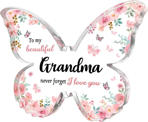 Miniatura 16 de GiftyTrove Regalos para tía, Placa de Acrílico en Forma de Mariposa de 5x3.8x0.5 Pulgadas, Regalo para el Día de la Madre, San Valentín, Cumpleaños