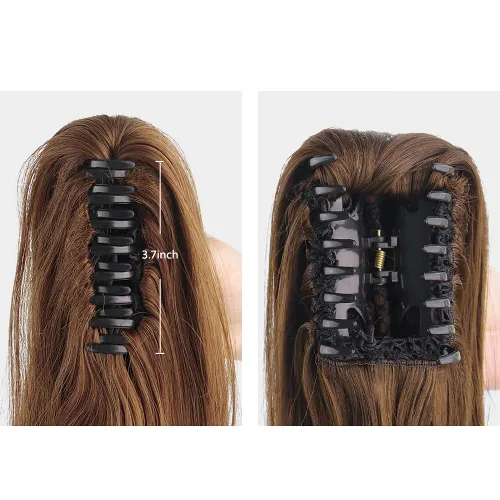 Miniatura 34 de Extensiones de cola de caballo de cabello rubio, extensiones de cola de caballo para mujer, pinza de extensiones de cabello rizado de 12 pulgadas