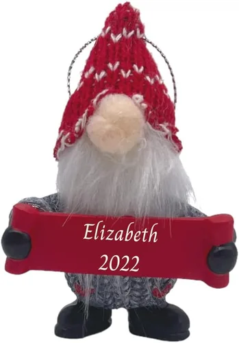 Miniatura 4 de Adorno personalizado para árbol de Navidad 2022 para niños, adorno de Navidad personalizado con gnomo, recuerdo infantil para niños y niñas Suéter
