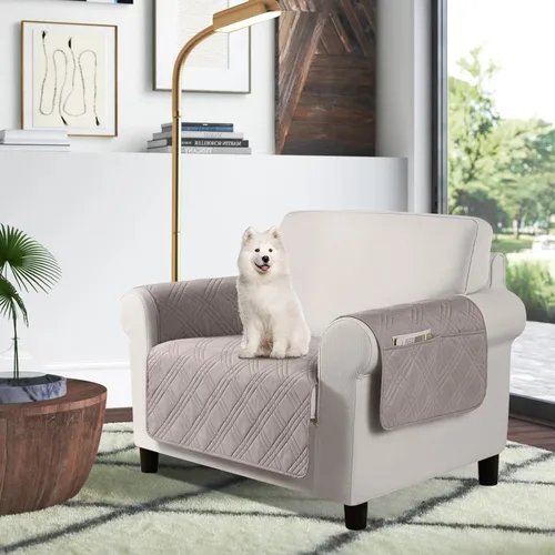 Miniatura 43 de TAOCOCO Fundas de sofá impermeables extragrandes para mascotas y perros con respaldo antideslizante, fundas para asientos de sofá con bolsillo