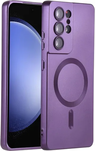 Miniatura 67 de Funda magnética para Samsung Galaxy S22 Ultra, silicona suave, delgada, antiarañazos, con protección de cámara, compatible con MagSafe, color negro