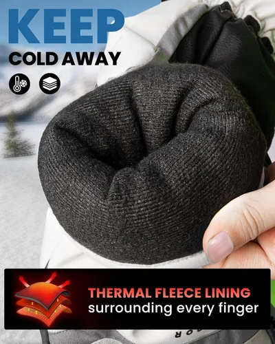 Miniatura 3 de OutdoorMaster Guantes de esquí para hombres y mujeres, guantes de nieve de 3 dedos, guantes de snowboard con pantalla táctil completa, guantes