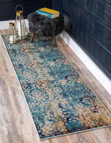 Miniatura 22 de Unique Loom Vita Collection - Alfombra tradicional saturada de medallones florales saturados sobre teñidos, 2 pies 2 pulgadas x 3 pies, azul Azul