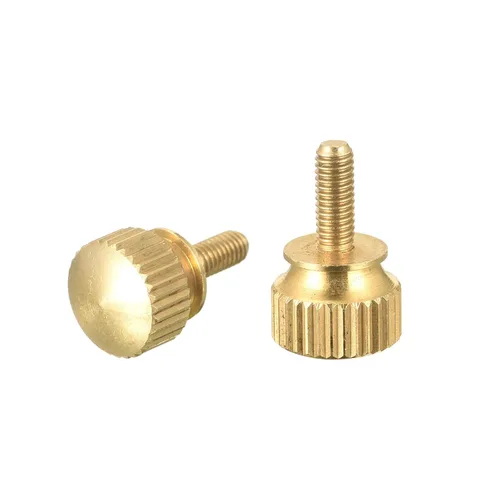 Miniatura 22 de uxcell 2 tornillos moleteados para el pulgar, pernos de hombro de latón M5x8mm, perillas de agarre escalonadas para PC, electrónicos, mecánicos