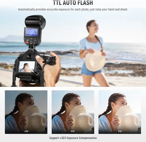 Miniatura 3 de NEEWER Z1-S TTL Flash Speedlite de cabeza redonda para Sony con difusor de cúpula magnética, 76Ws 2.4G 1/8000s HSS Speedlight, lámpara de modelado