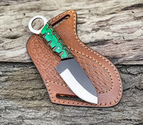 Miniatura 10 de TAC KNIVES Cuchillo de caza de hoja fija de espiga completa de 7 pulgadas en funda de regalo para él Cuchillo de supervivencia de acero de alto
