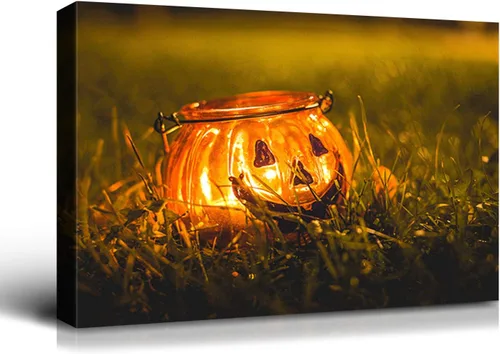 Miniatura 14 de Denozer - Pintura artística de pared de Halloween, impresión artística sobre lienzo para dormitorio, sala de estar, decoración de pared del hogar