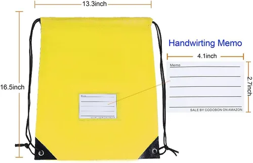 Miniatura 49 de CODOBON Paquete de 20 bolsas con cordón, mochila de cuerda de dibujo a granel, bolsa de bricolaje para gimnasio, deportes, bolsa para mujeres