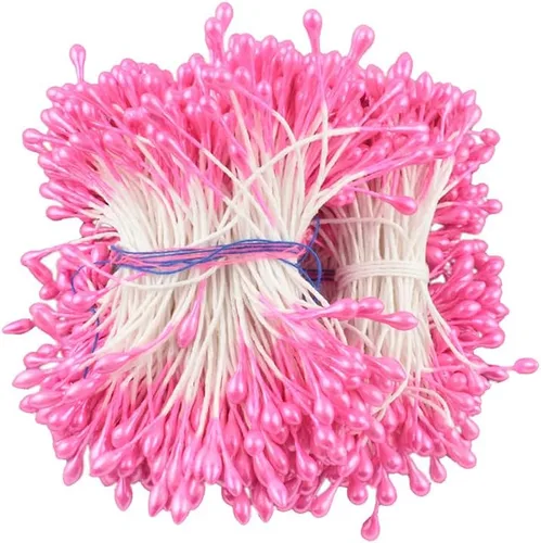 Miniatura 14 de HAHIYO 1000 piezas de 0.039 in negro perla doble cabeza flor Pistilo para hacer flores, decoración de álbumes de recortes, mini hecho a mano