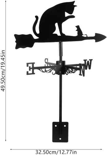 Miniatura 3 de YARNOW Veleta de acero inoxidable para gatos y ratones, indicador decorativo de dirección del viento para patio, césped, fácil de instalar, duradero