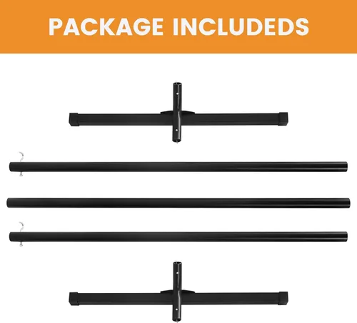 Miniatura 5 de Lazy Daze Hammocks Hamaca portátil de acero resistente de 15 pies con ganchos y cadenas para exteriores, patio, patio trasero, capacidad de 450 Negro