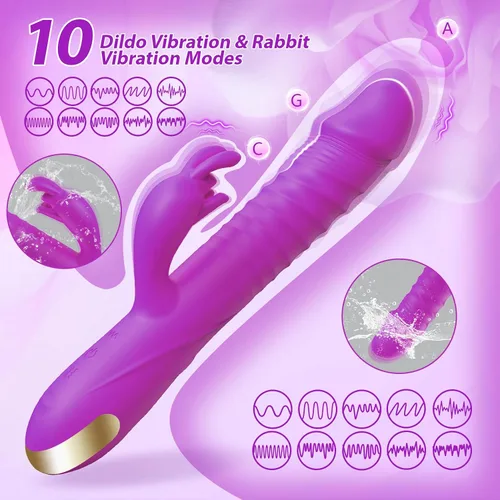 Miniatura 3 de SUPOLA - Vibradores de consolador con empuje, juguetes sexuales para adultos para mujeres - Juguetes sexuales, consoladores, vibrador de conejo